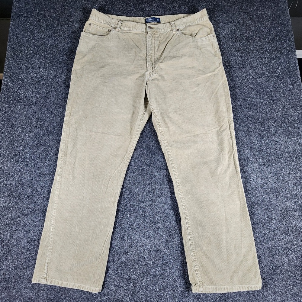 Polo Ralph Lauren Mens Corduroy Pants 40x30‎ Beige Cotton 5-Pocket Trousers